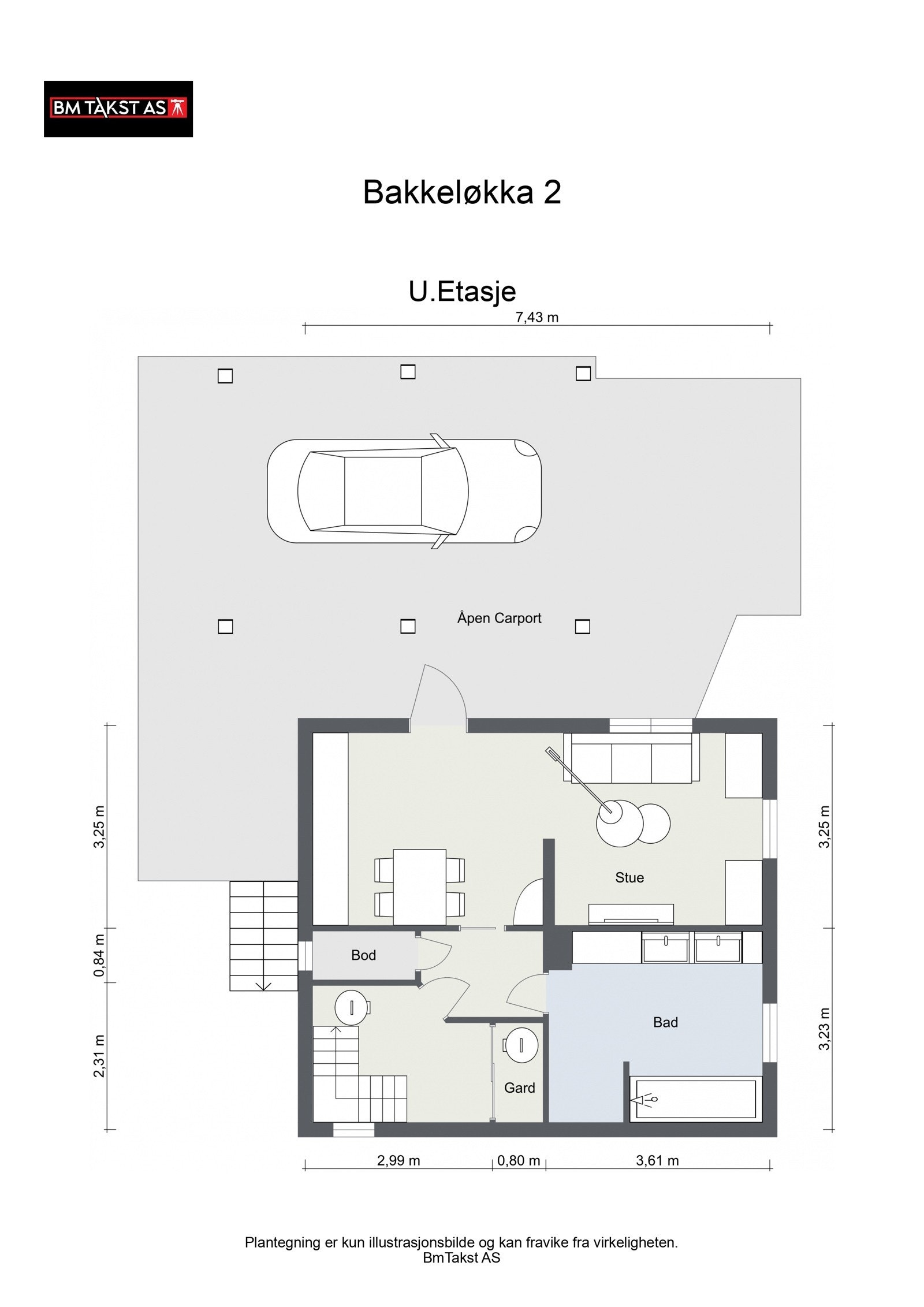 Plantegning underetasje. Galleribilde