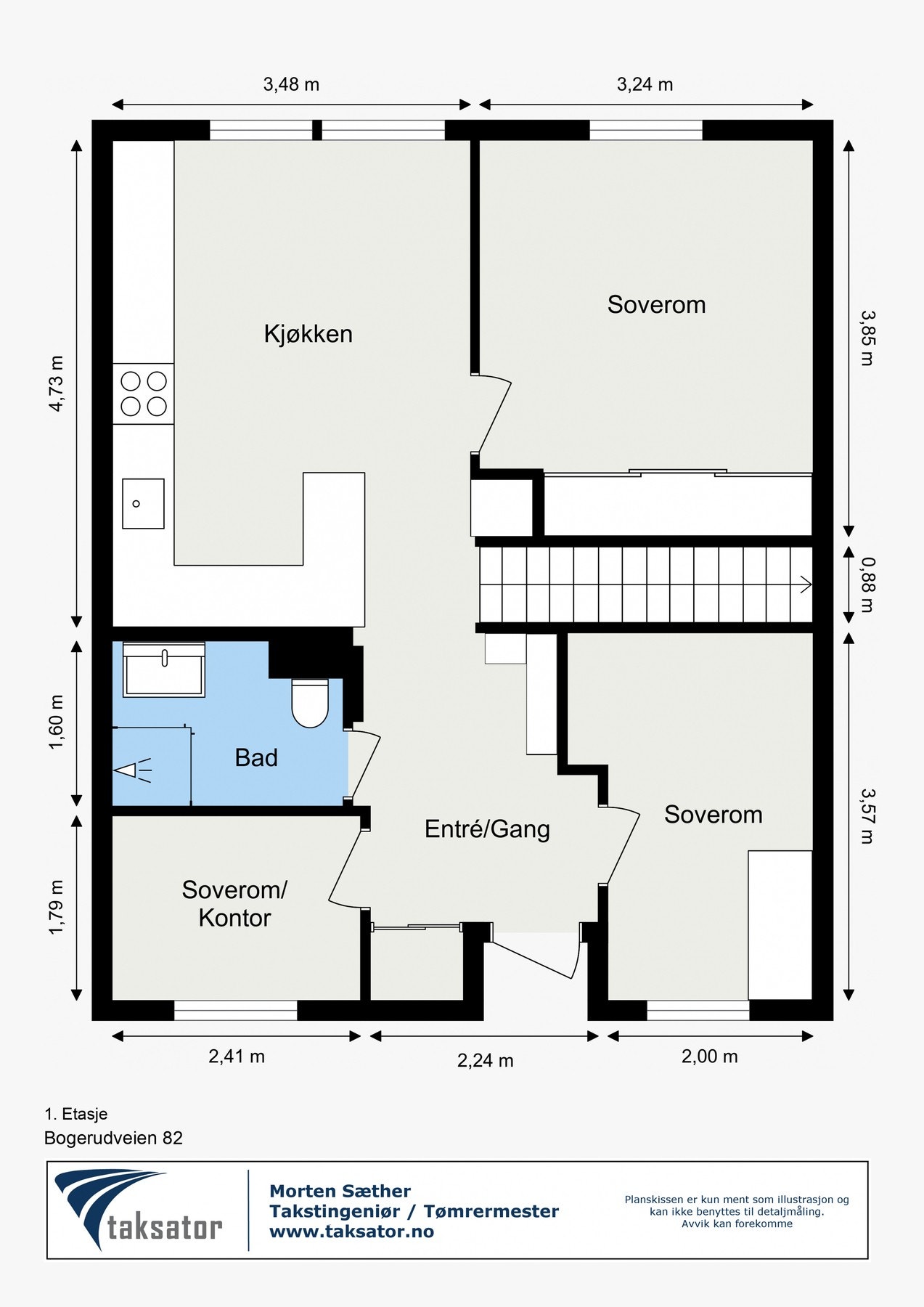 Planskisse 1.etasje. Galleribilde