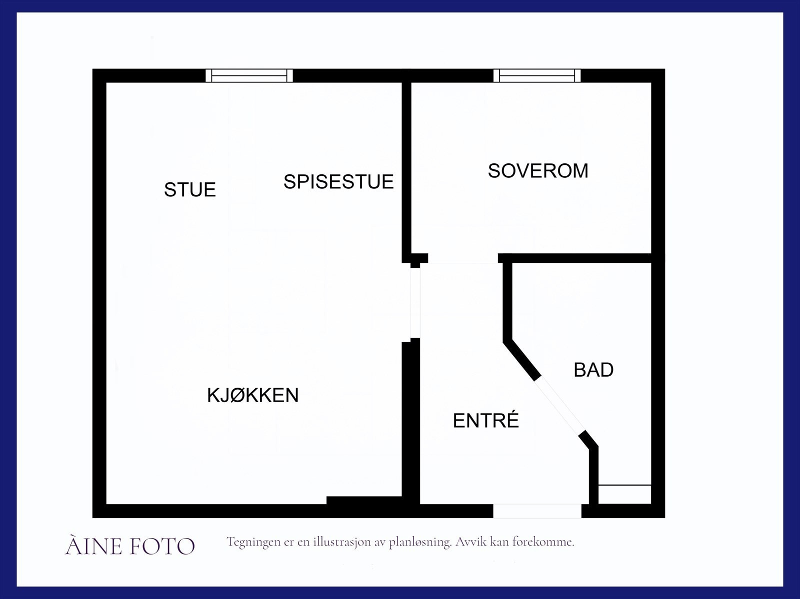 - Plantegning (i tillegg har leiligheten en stor ekstern bod like ved) - Galleribilde