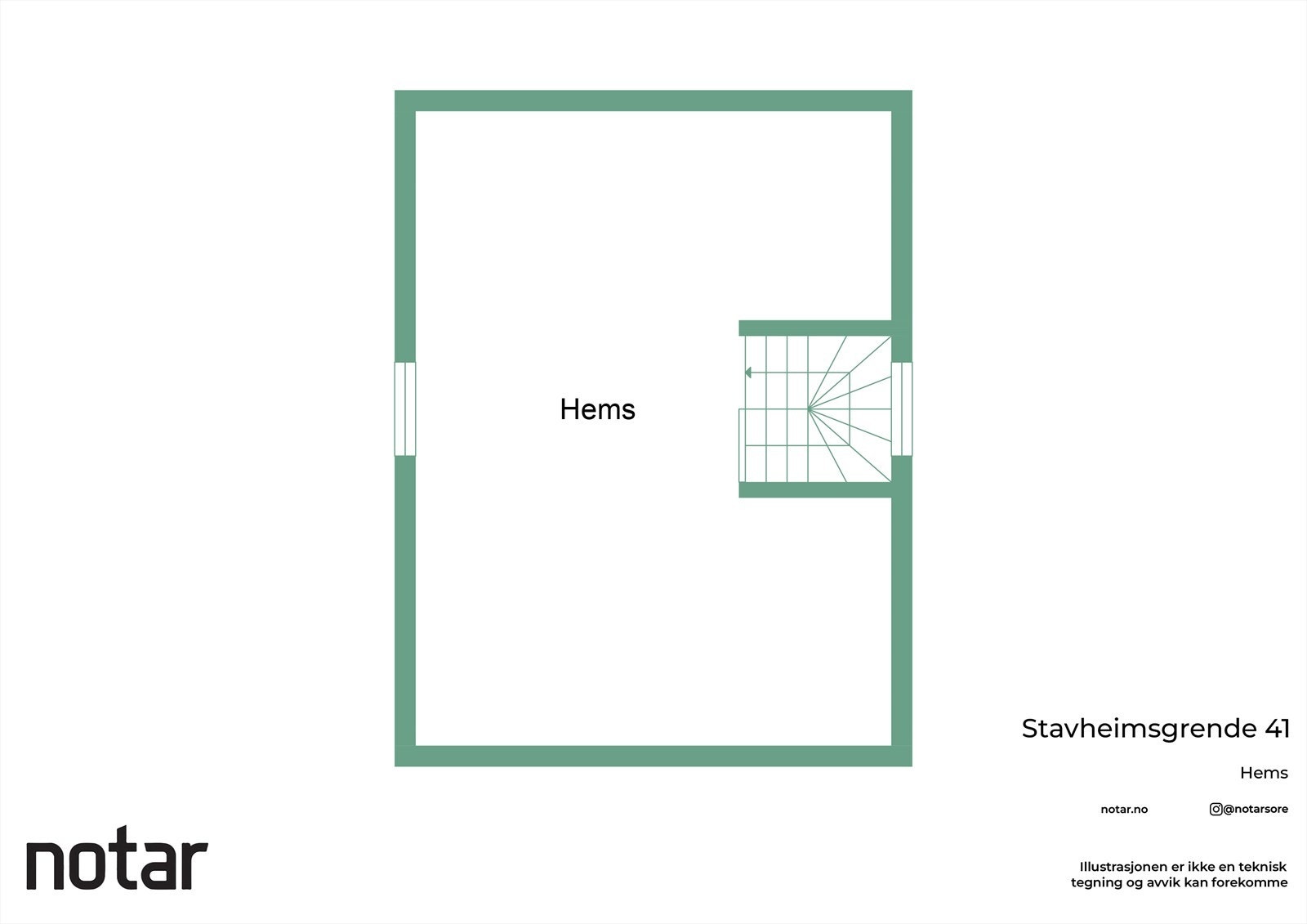 Planløsning hems. Galleribilde