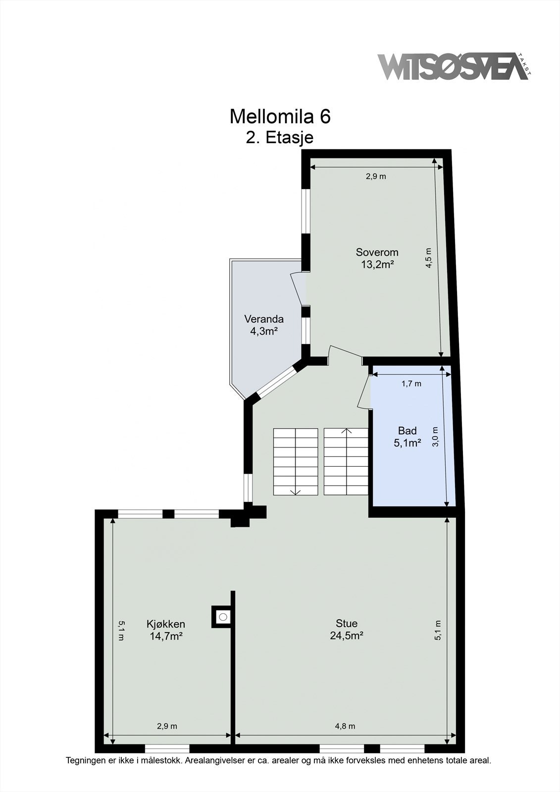 Floorplan letterhead - Mellomila 6 - 2. Etasje - 2D Floor Plan.jpg Galleribilde