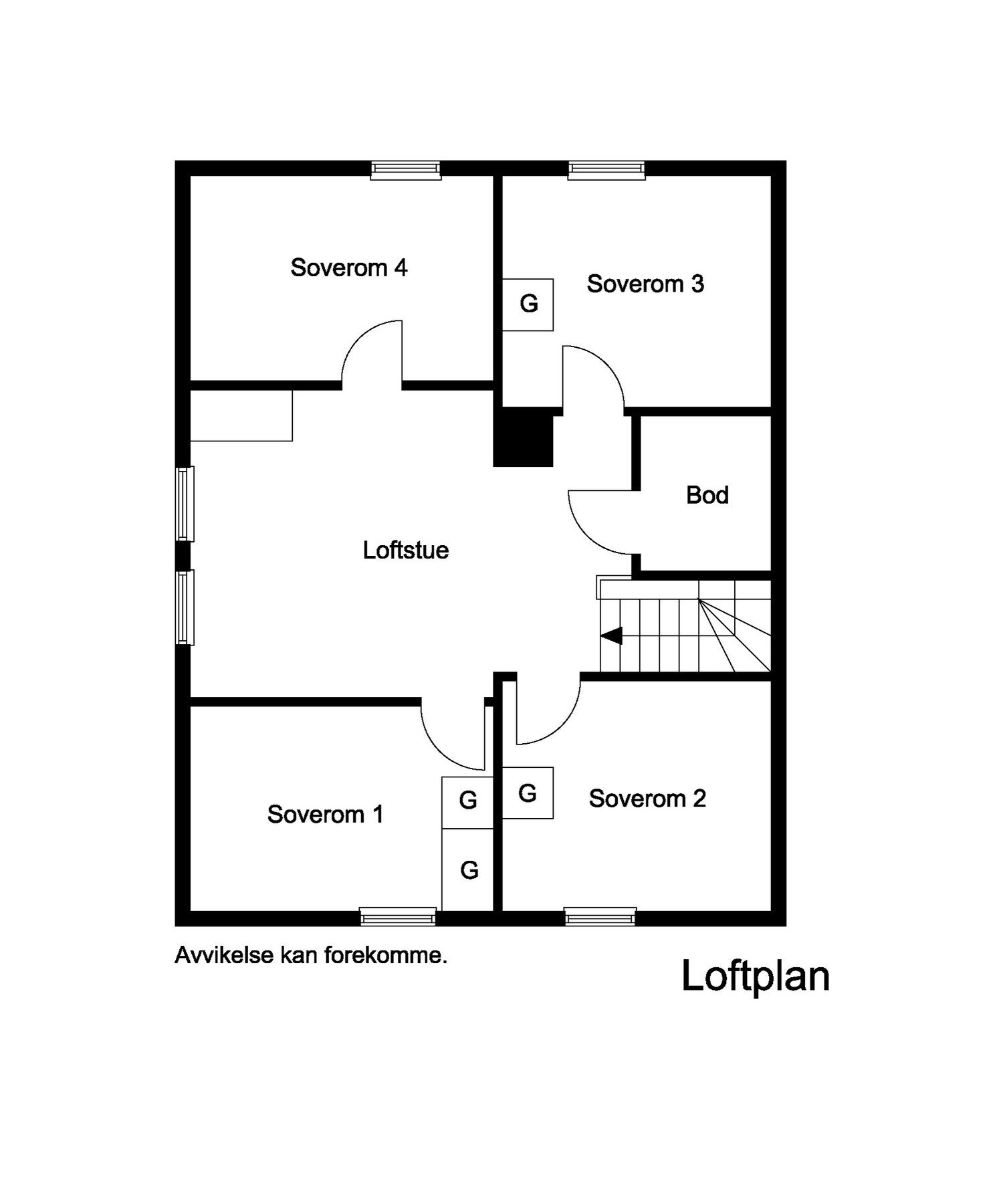 Plantegning loft etg. Galleribilde