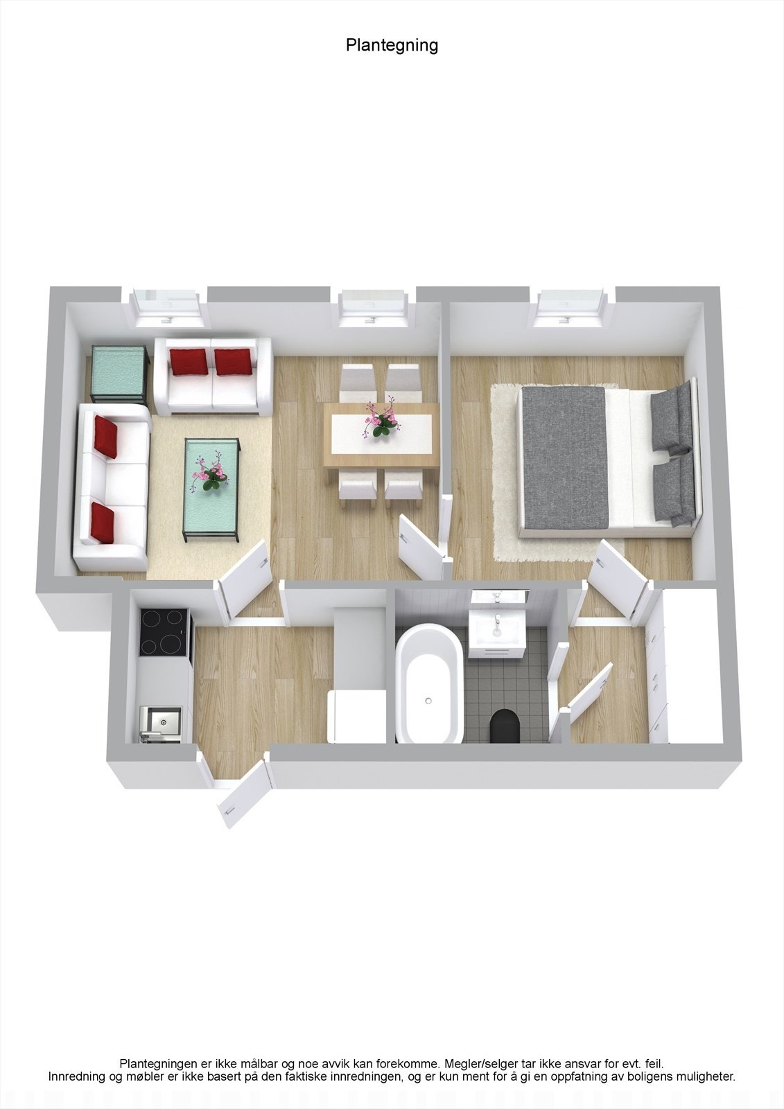 Plantegning i 3D Galleribilde