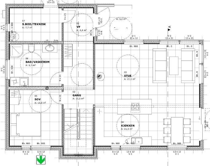 Plantegning 1.etg. Galleribilde
