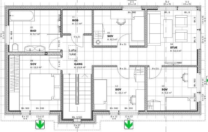 Plantegning 2.etg Galleribilde