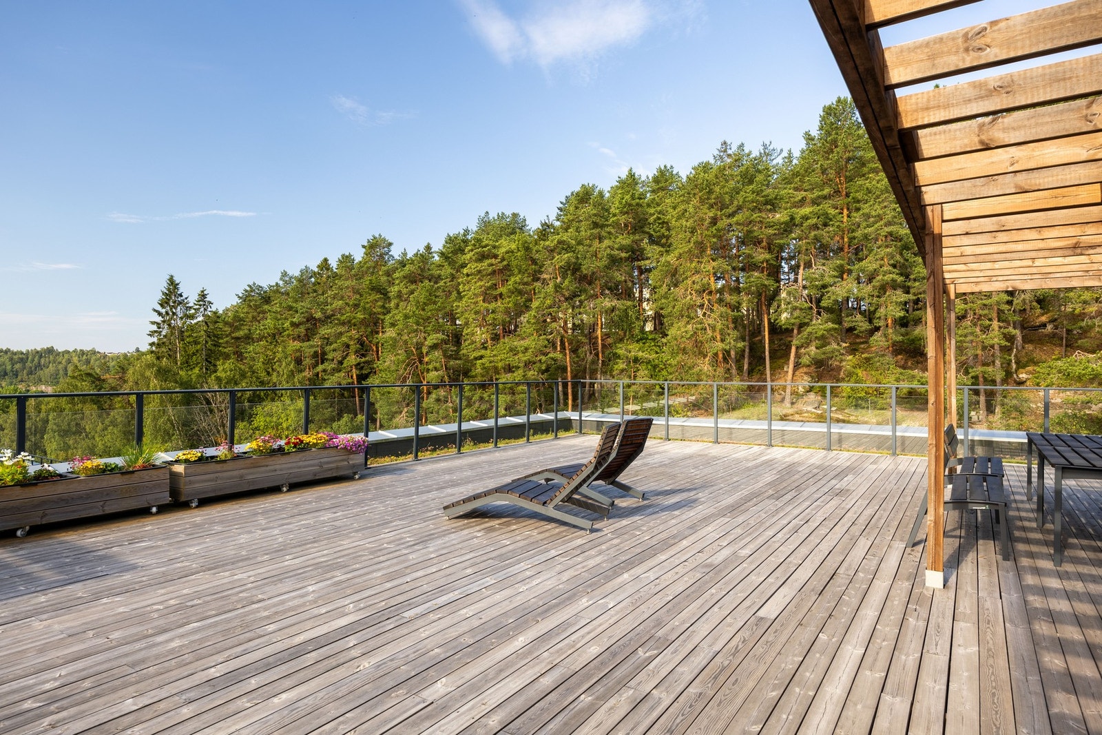 Fantastisk felles takterrasse i borettslaget. Galleribilde