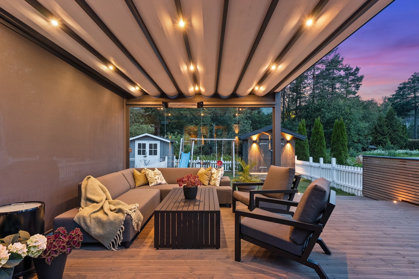 Pergola medfølger ikke og er tatt ned. Galleribilde