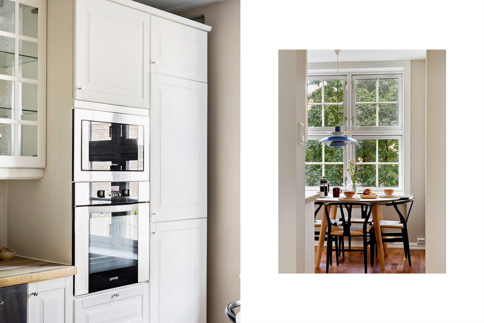 Belysning under overskap og integrerte hvitevarer gjør kjøkkenet både stilrent og brukervennlig. Galleribilde