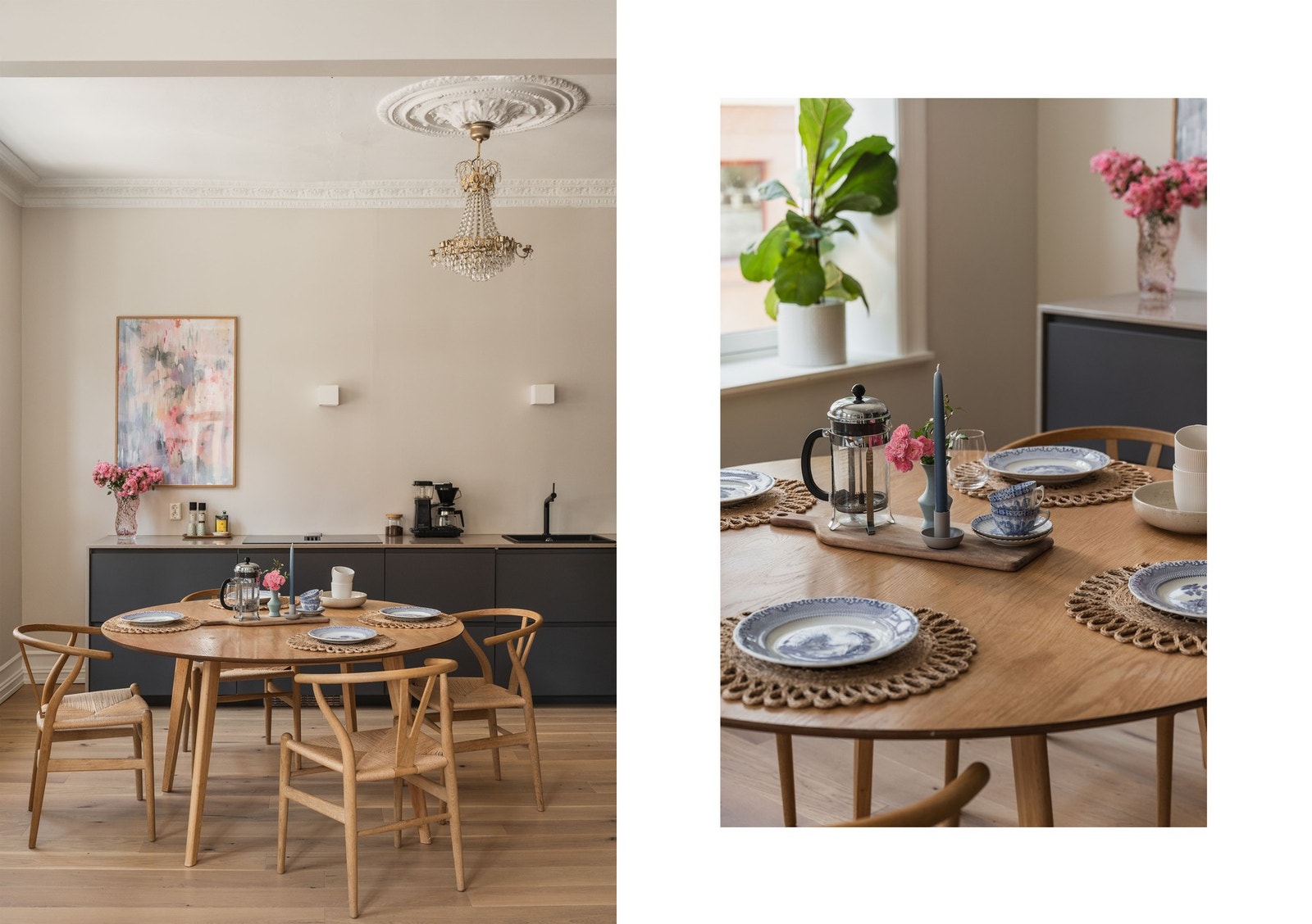 God plass til stor og sosial spisebordsgruppe. Galleribilde