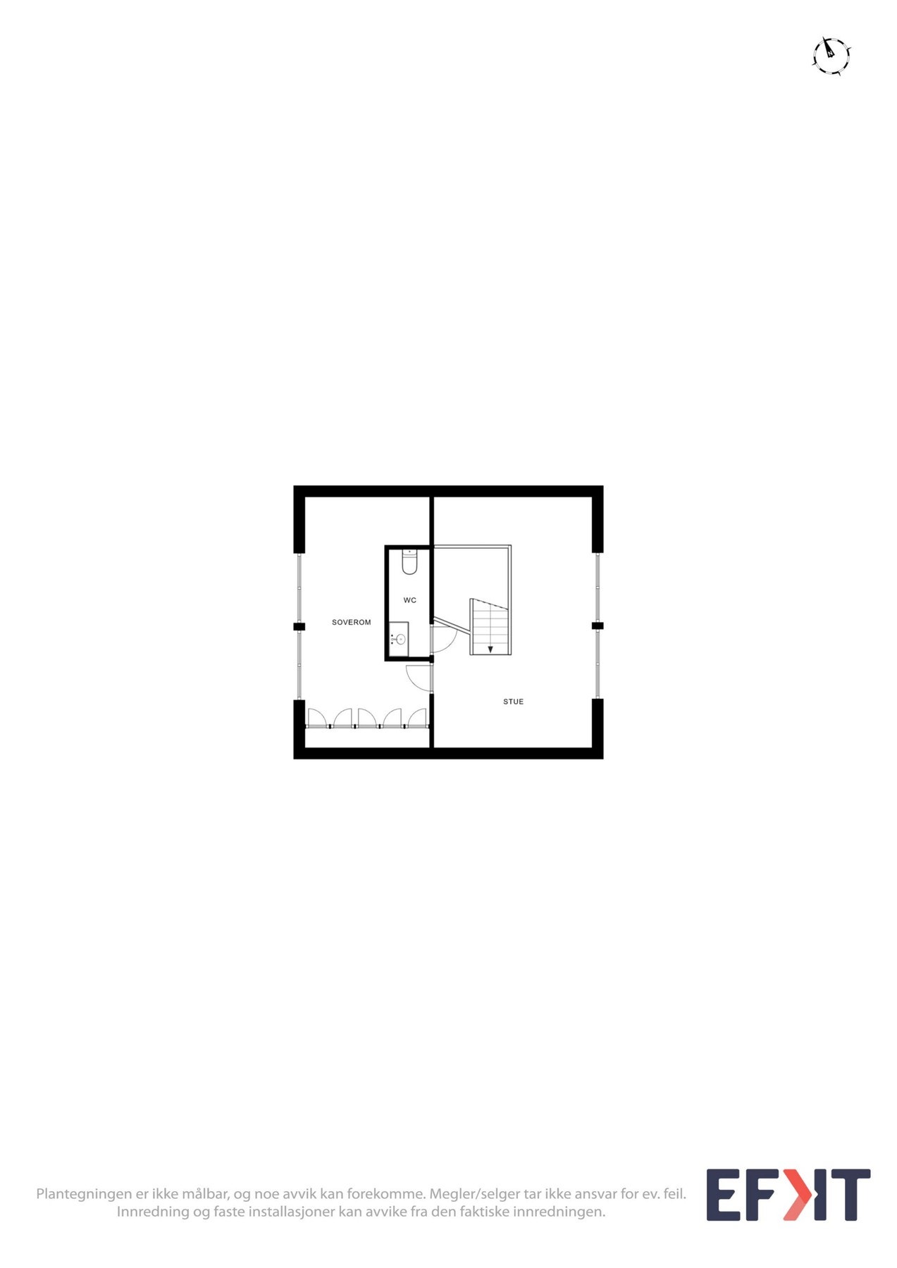 Plantegning som viser loftsetasjen. Galleribilde