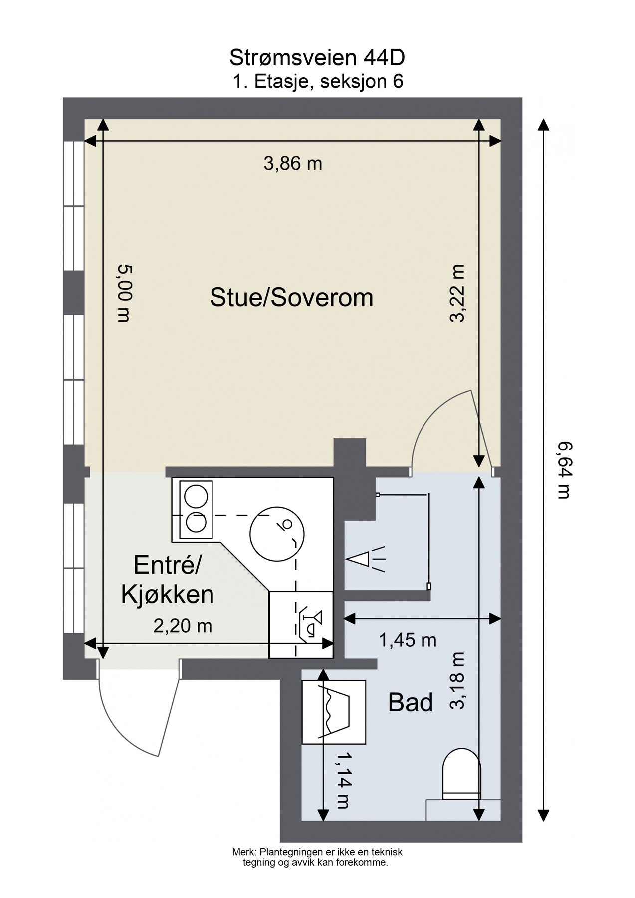 Plantegning. Skissen er kun ment som illustrasjon og avvik kan forekomme. Galleribilde