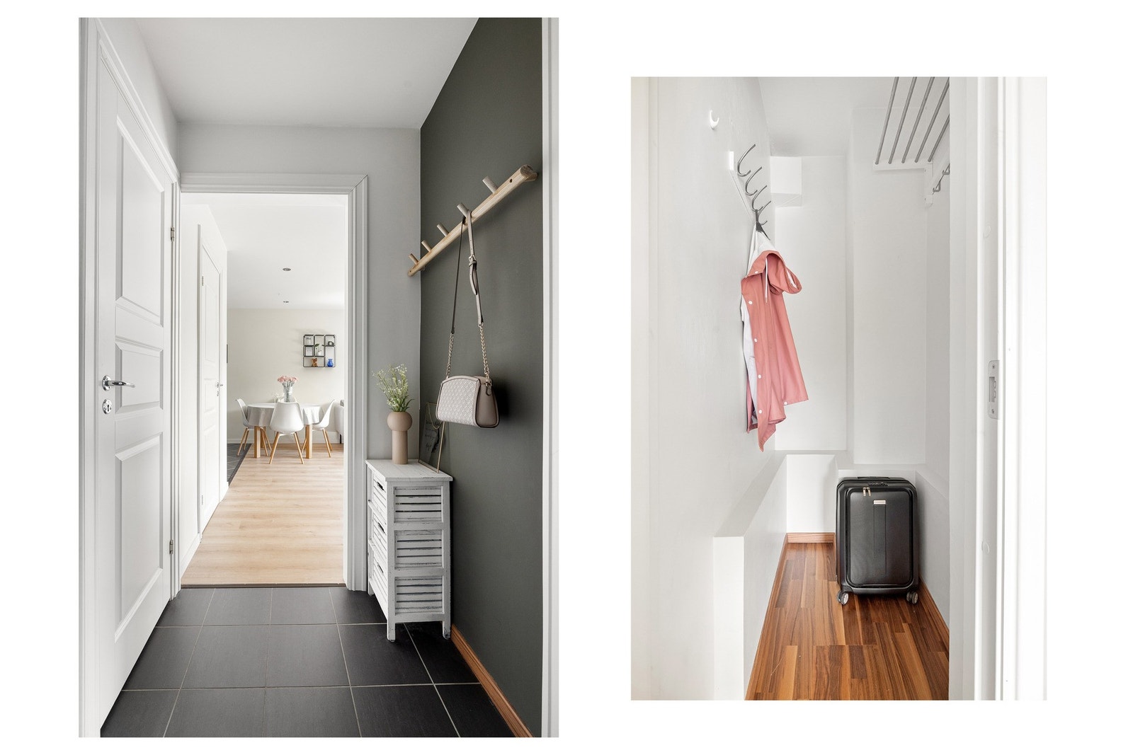 Gjennomgående gang som binder boligen godt sammen og gir naturlig flyt mellom rommene. Legg også merke til den praktiske innvendige boden. Galleribilde