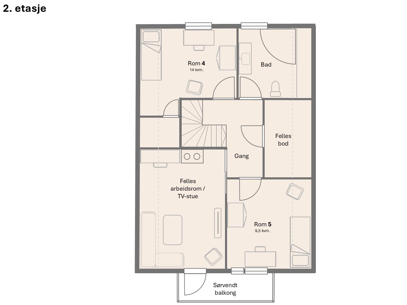Planskisse 2.et. Galleribilde