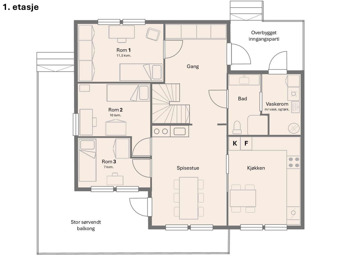 Planskisse 1.et. Galleribilde