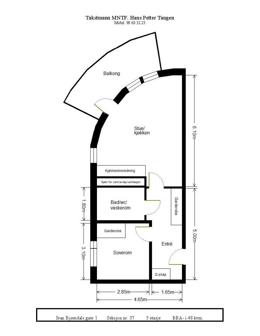 Ivan Bjørndals gate 1 - Plantegning Galleribilde