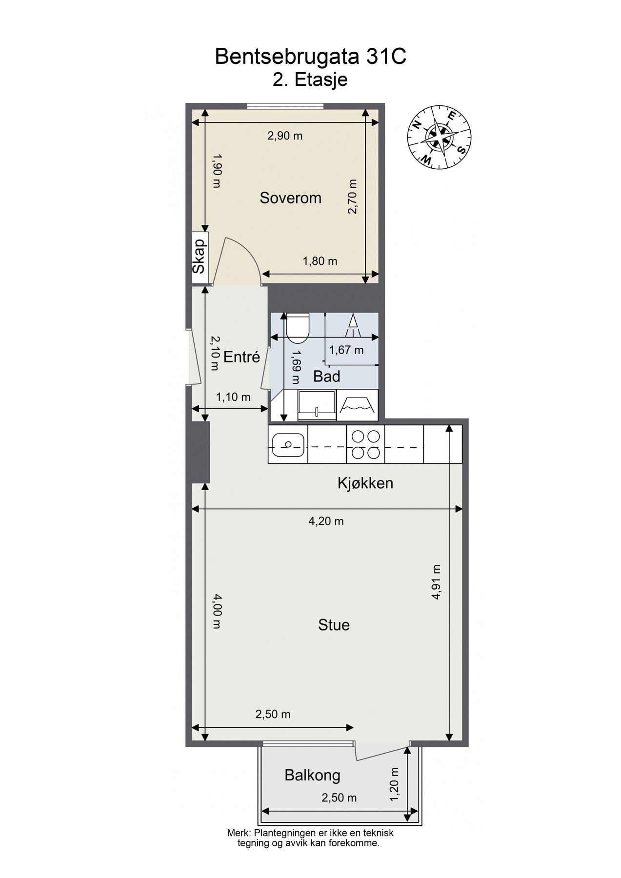 Plantegning. I tillegg medfølger bod i kjeller og på loft. Galleribilde