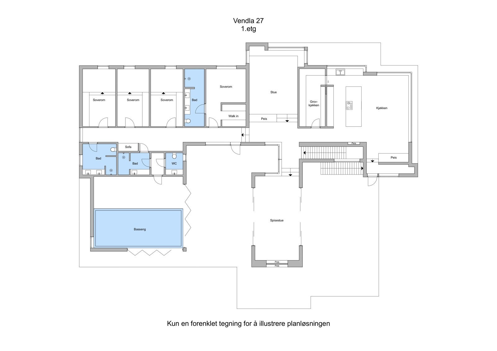 Planskisse - 1. etasje. Galleribilde