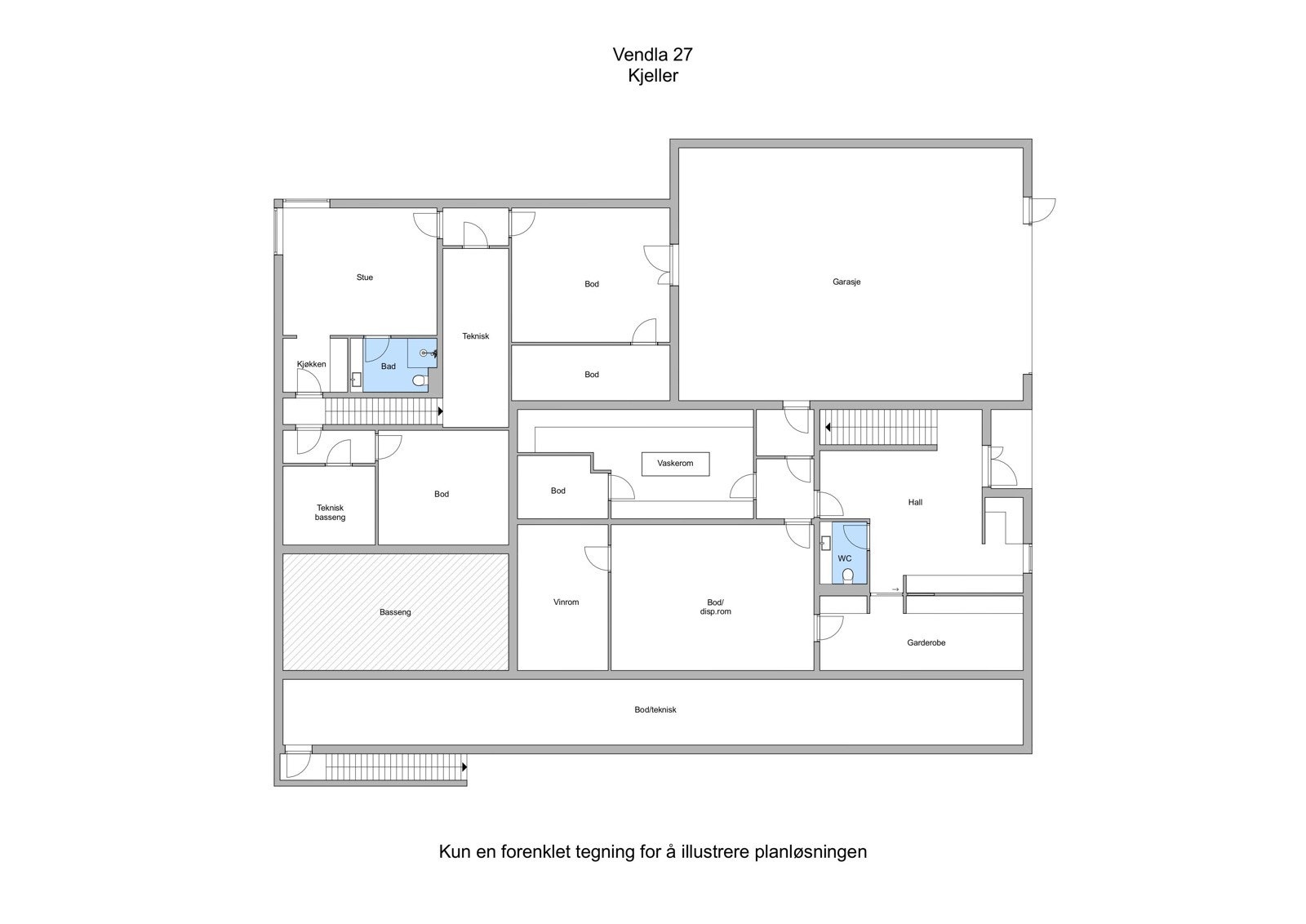Planskisse - Underetasje Galleribilde