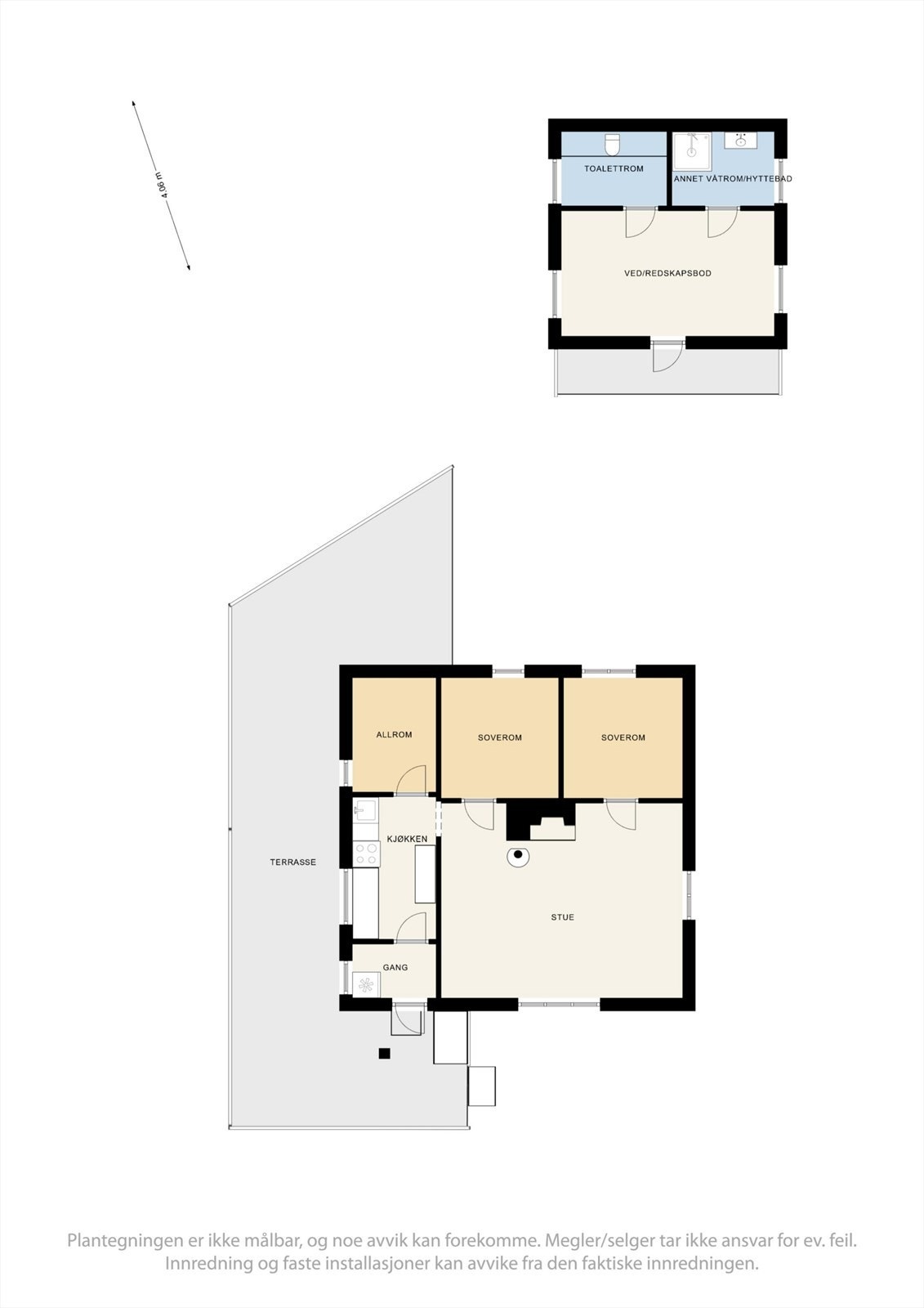 Vi starter først med plantegningen slik at det blir lettere å orientere seg. Galleribilde