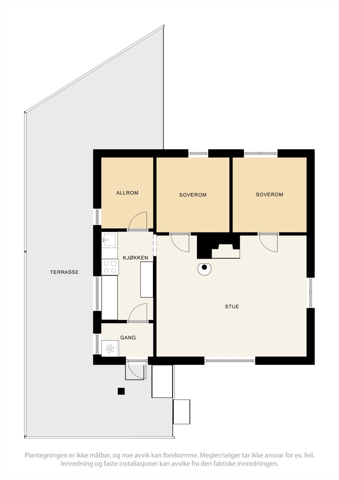 Plantegning - Hytte. Galleribilde