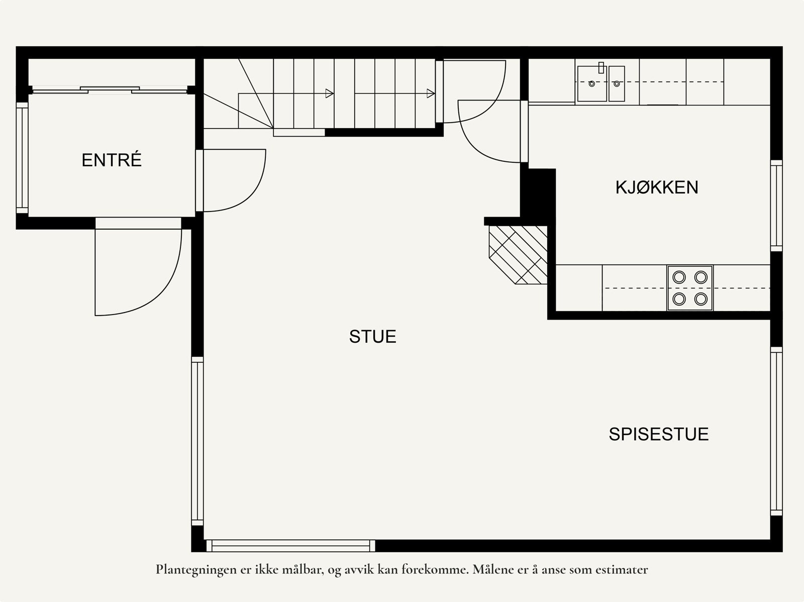 Plantegning, hovedetasje. Galleribilde