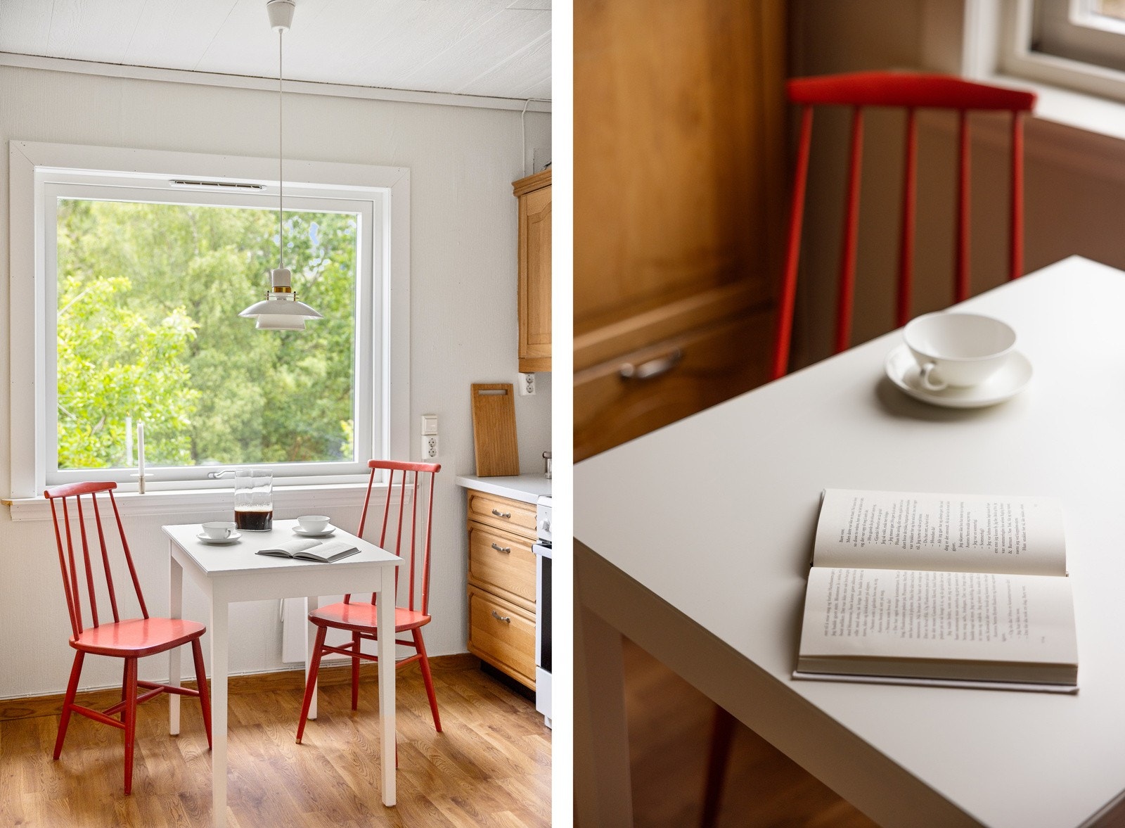 Fra frokostbordet har man fin utsikt til uteområdet. Galleribilde