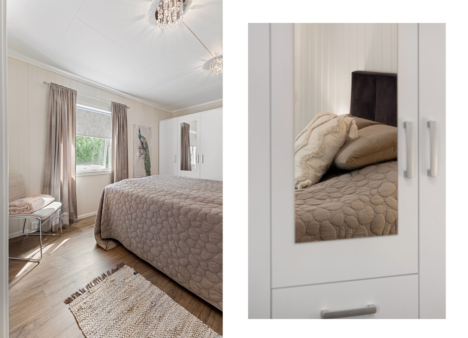 Delikate fargetoner på vegger og gulv Galleribilde