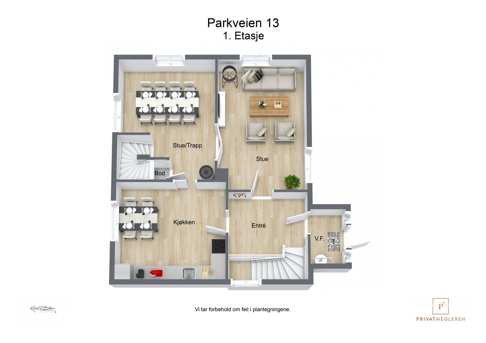 Plantegning 1. etasje Galleribilde