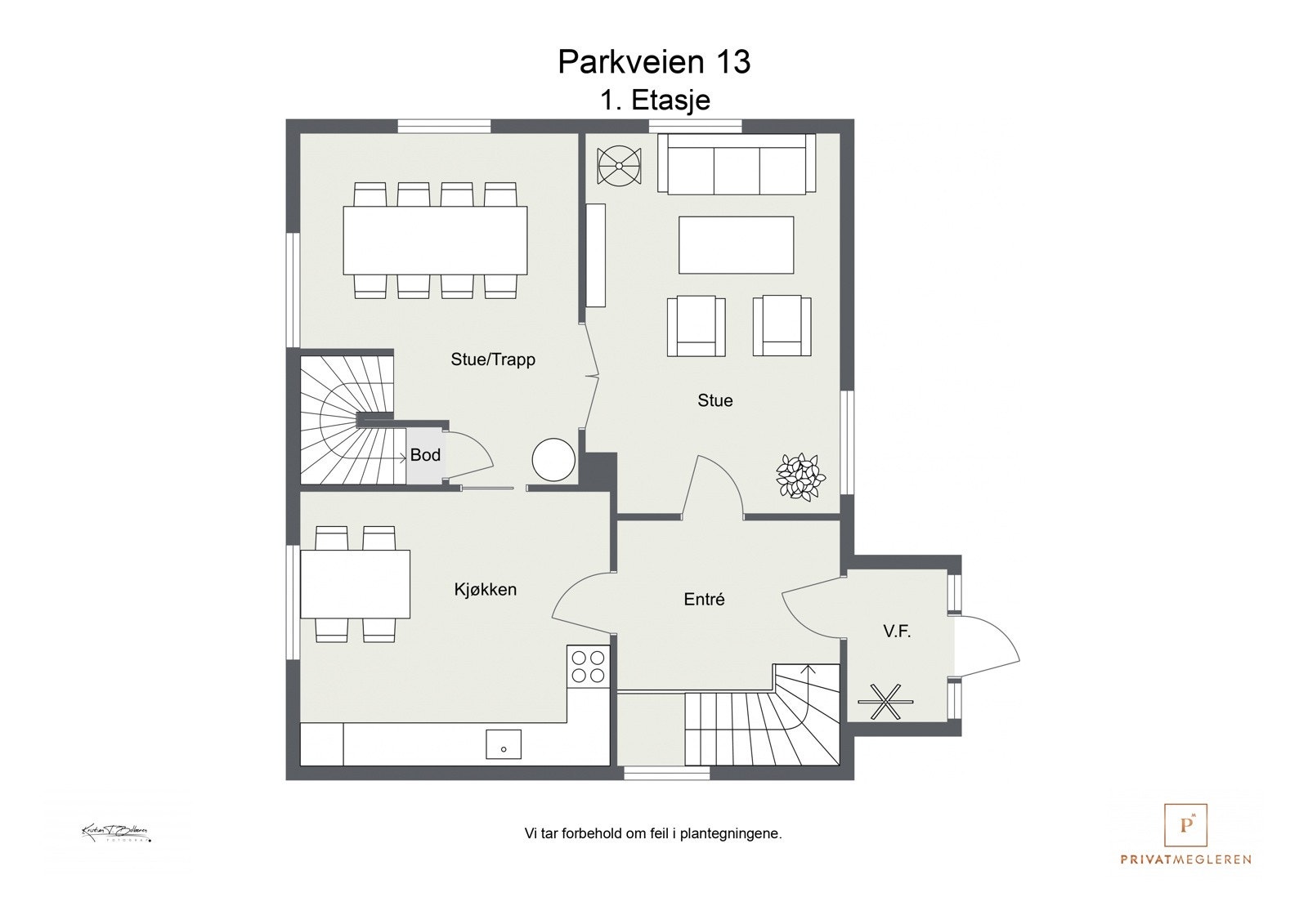 Plantegning 1. etasje Galleribilde