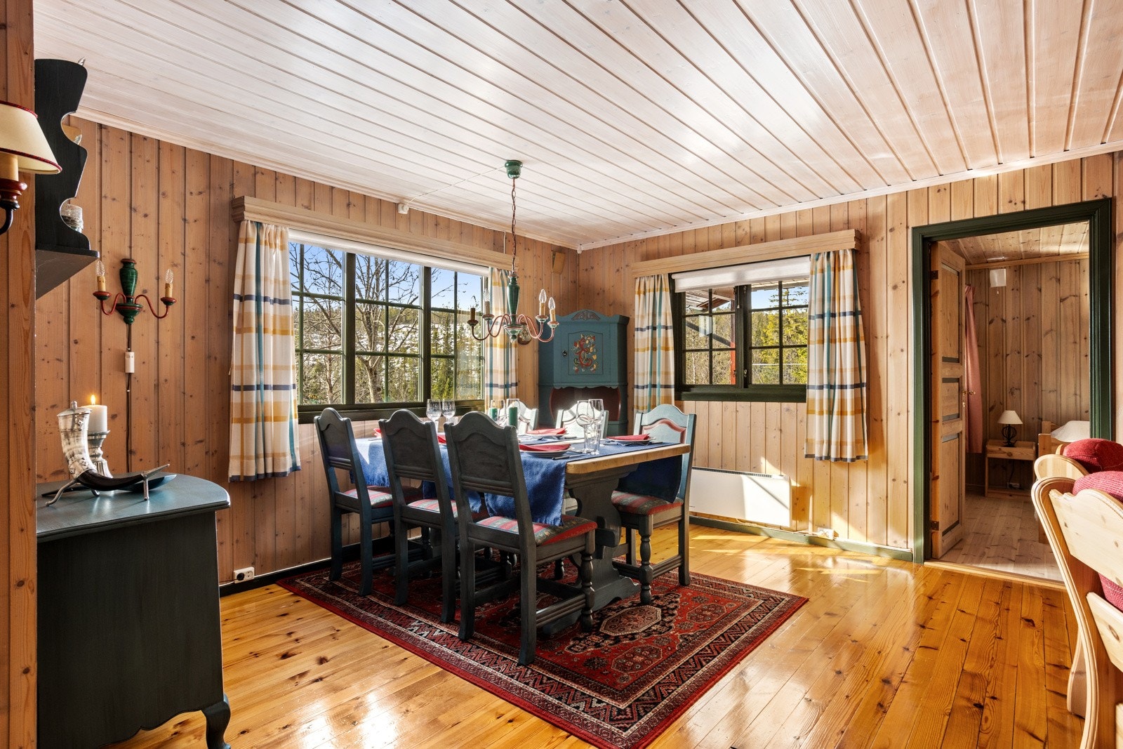 Romslig og innholdsrik hytte med mange rom. Store vindusflater sørger for naturlig lysinnslipp Galleribilde