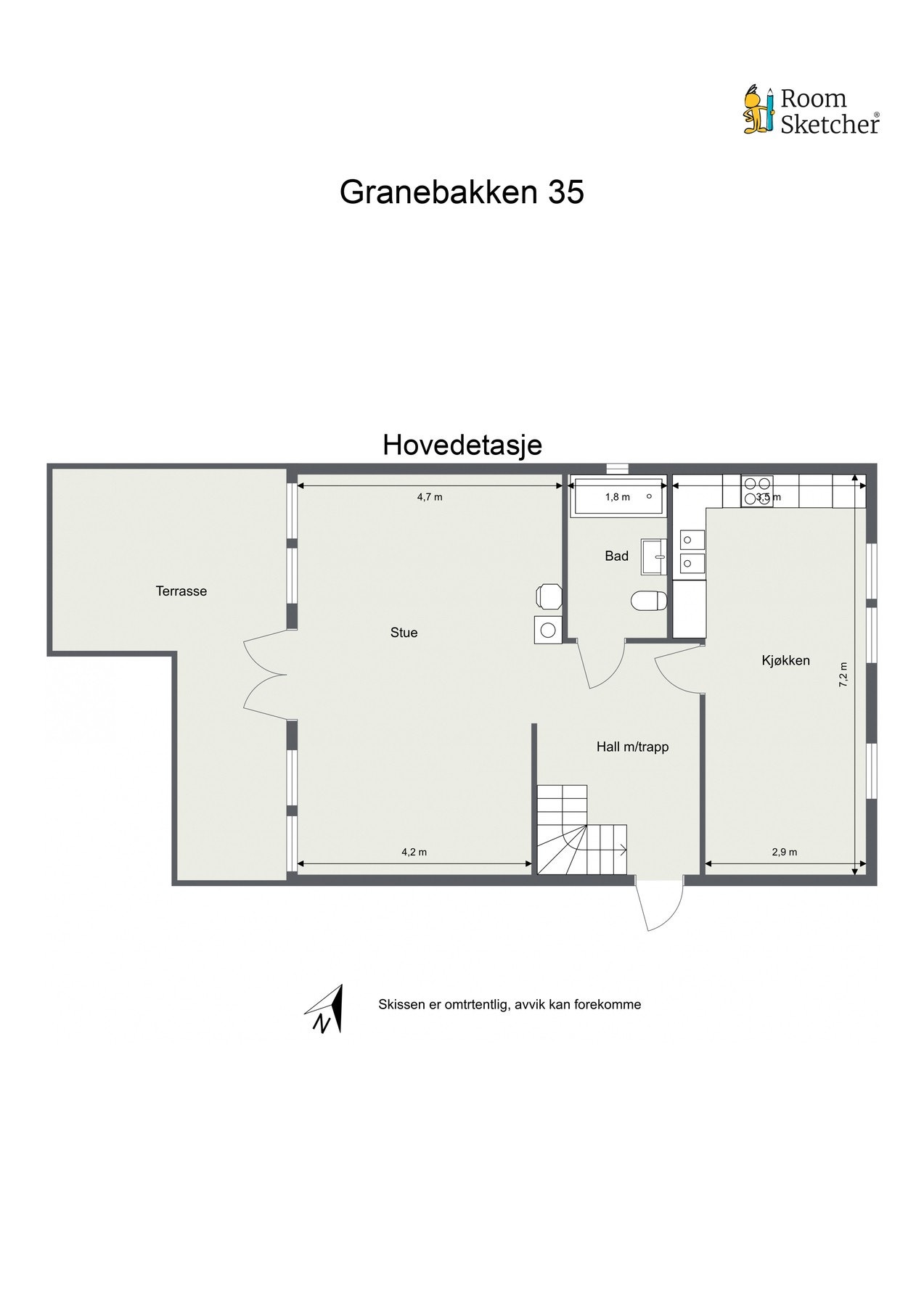 Plantegning - Hovedetasje Galleribilde