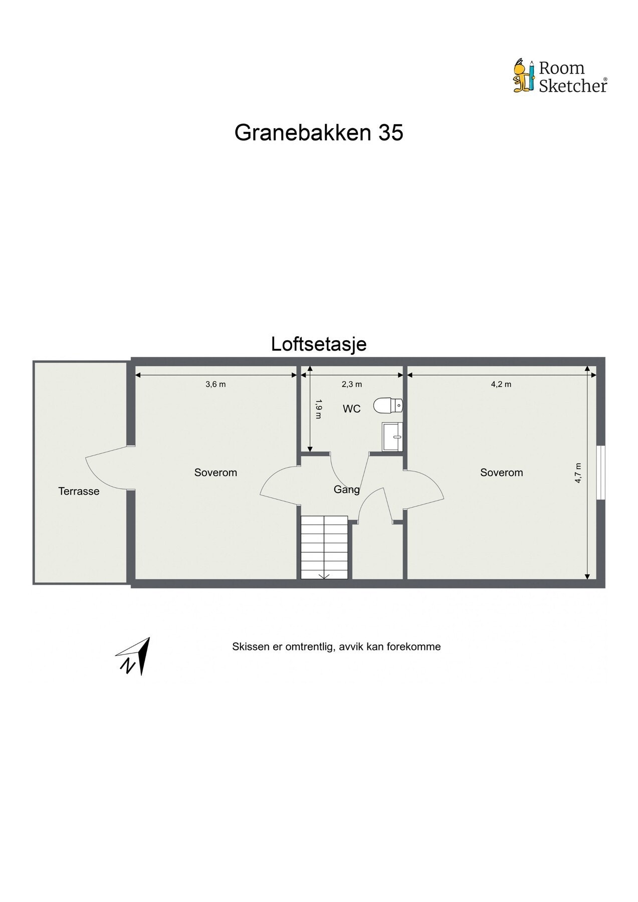 Plantegning - Loftsplan Galleribilde