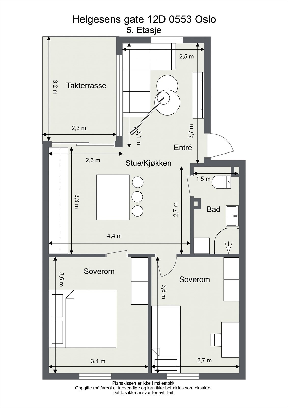 Leiligheten har fantastisk arealutnyttelse. Begge soverommene er av god størrelse, praktisk for to venner som ønsker å kjøpe sammen. Galleribilde