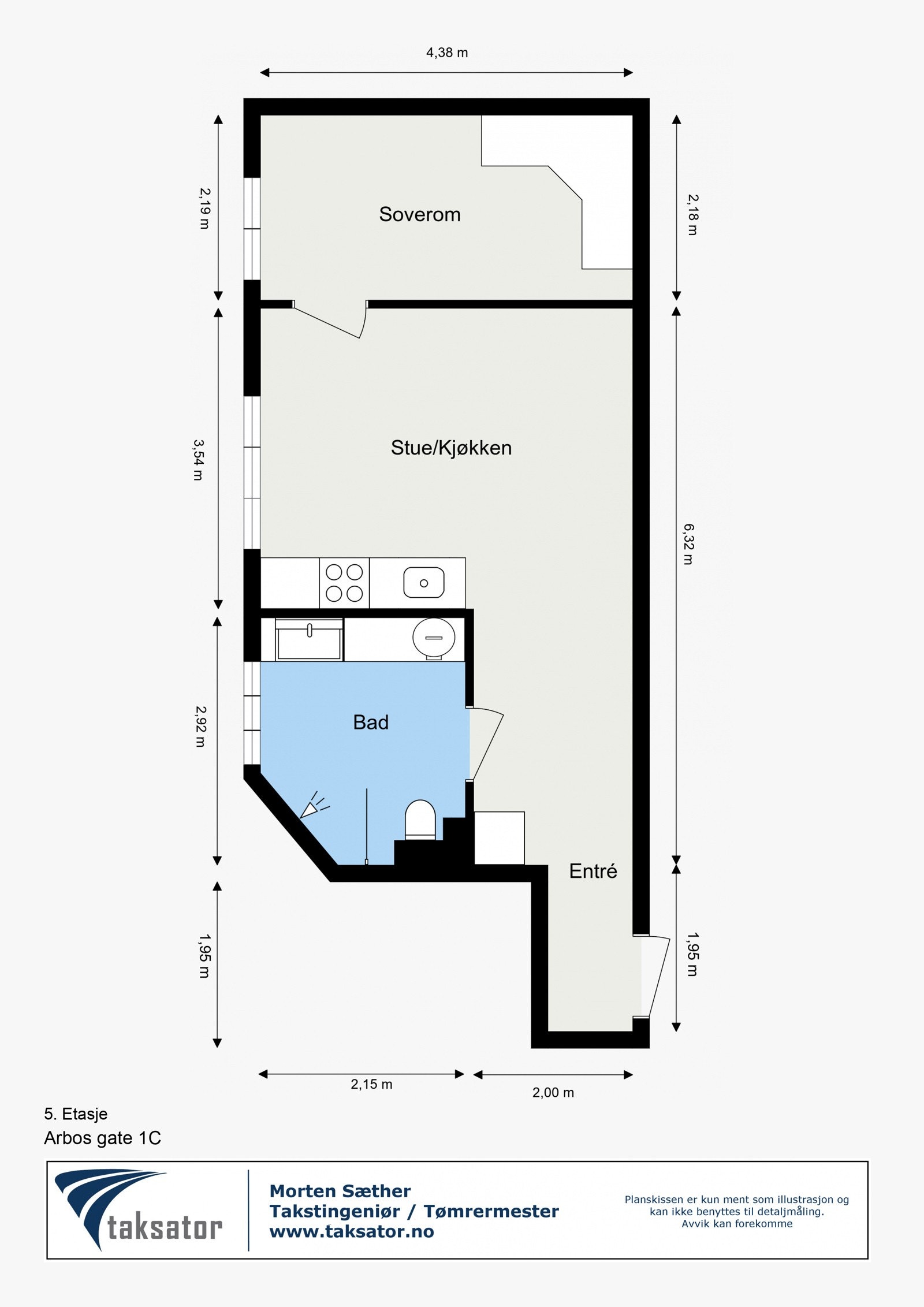 Plantegning av Arbos gate 1 C Galleribilde