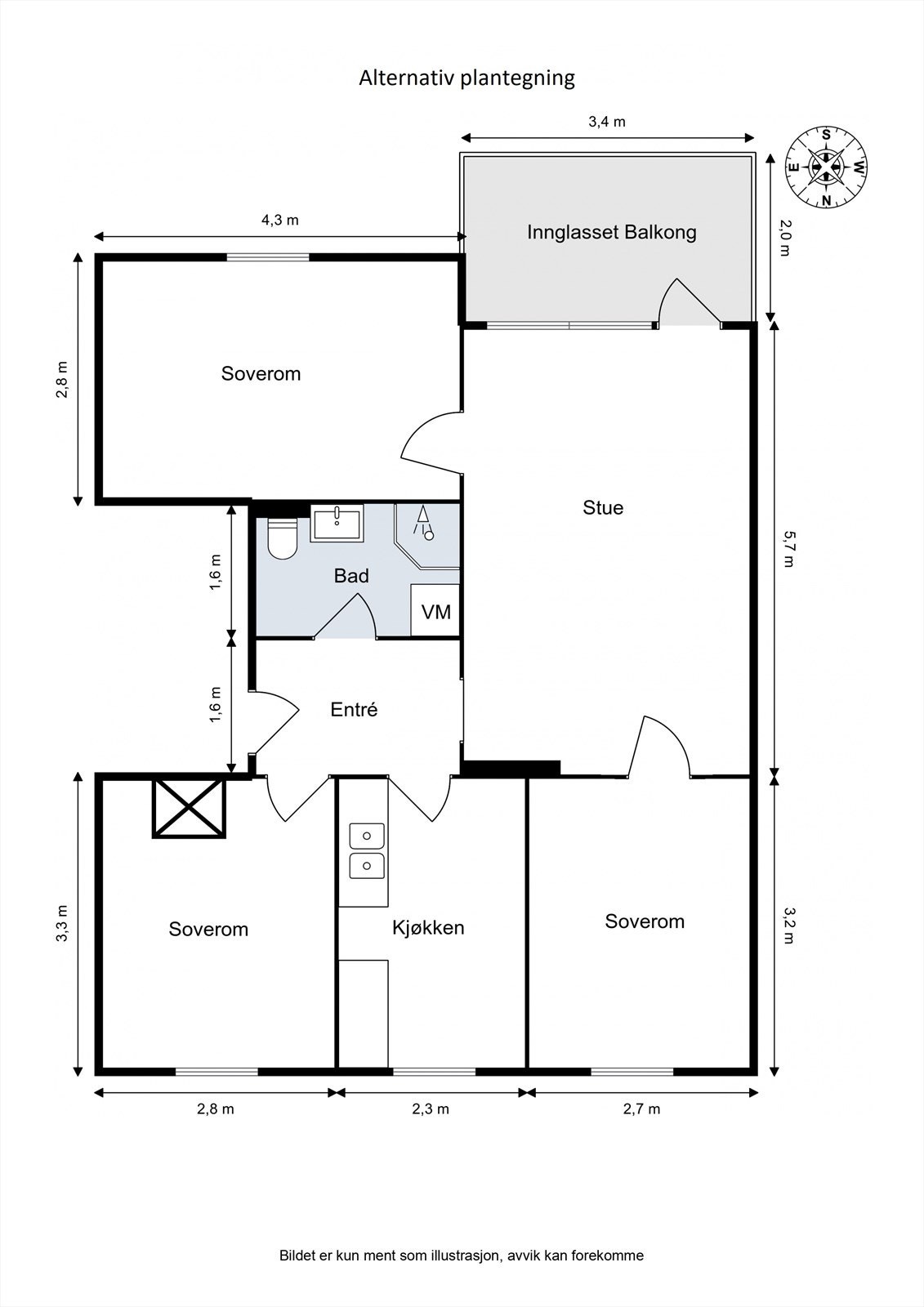 Alternativ plantegning Galleribilde
