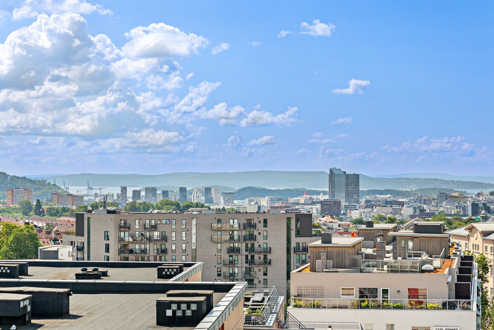 Utsikt fra takterrassen Galleribilde