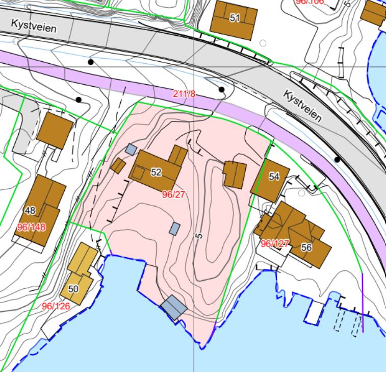 Utsnitt av eiendomskart, Kystveien 52.png Galleribilde