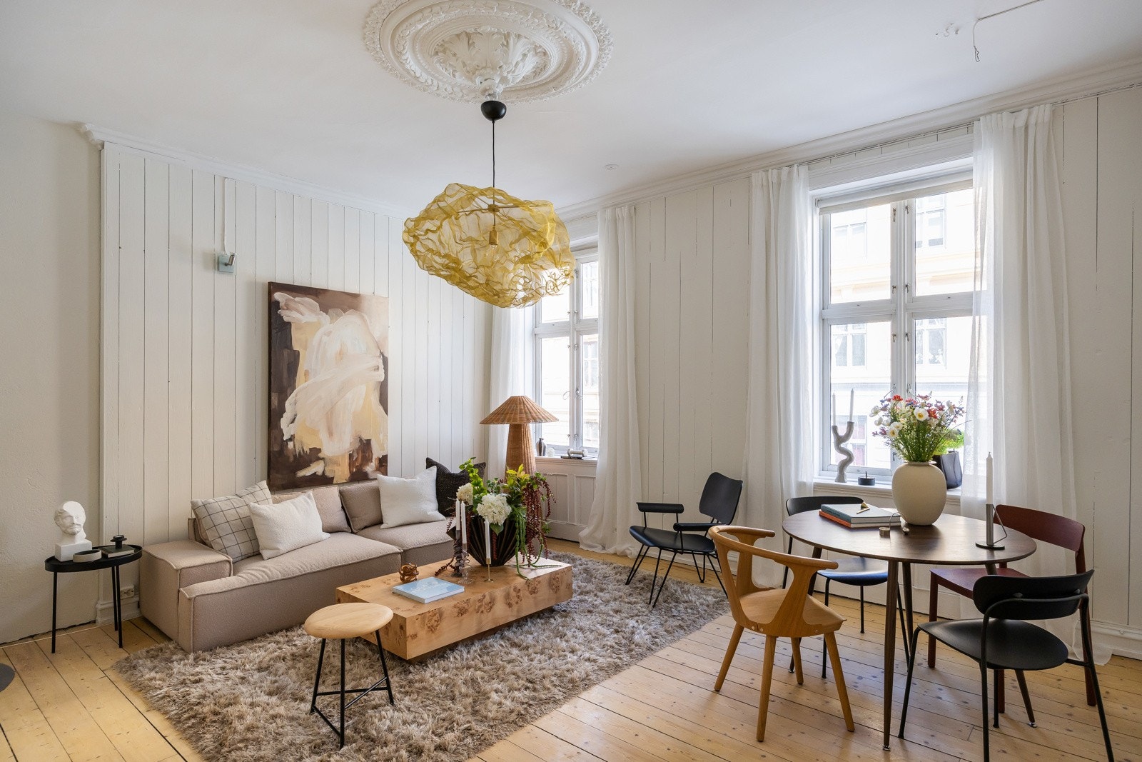 Originale nydelige tregulv og vegger. Galleribilde