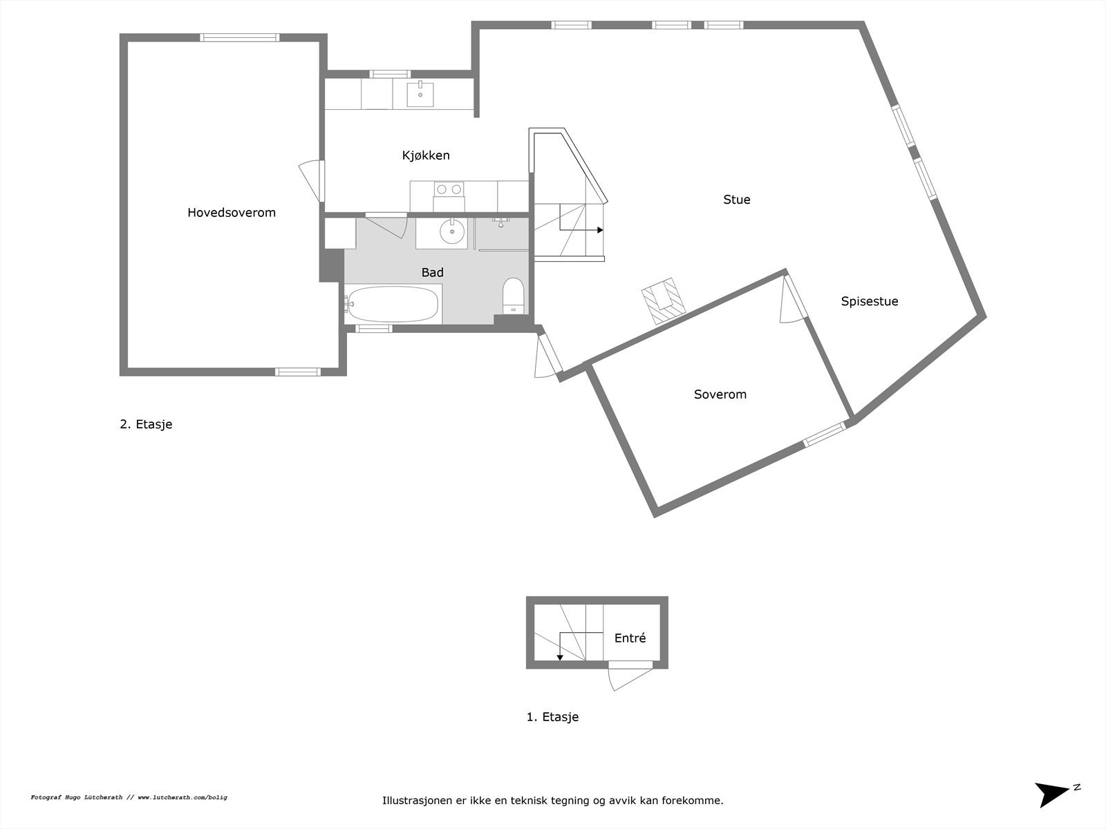 Planløsning 3.-og 4.etasje. Galleribilde