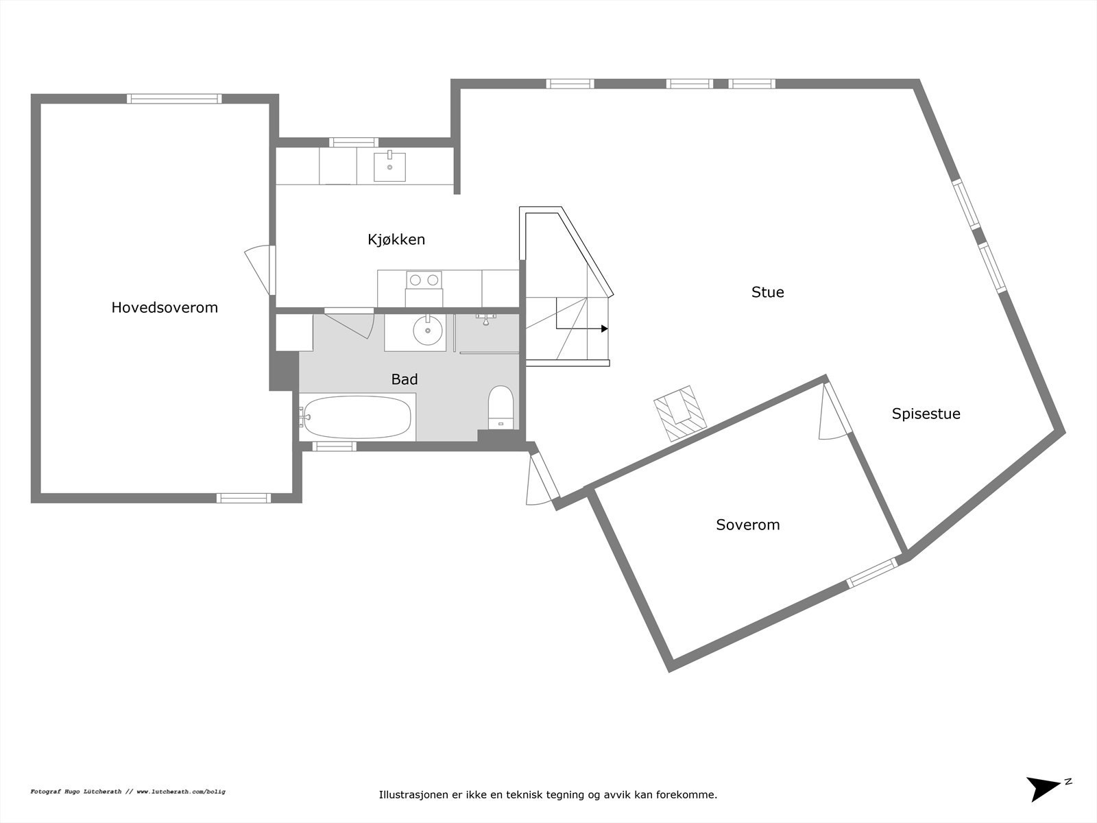 Planløsning loftsetasje. Galleribilde