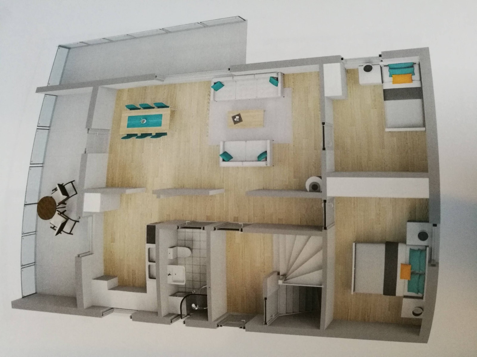 Tredimensjonal plantegning. Galleribilde