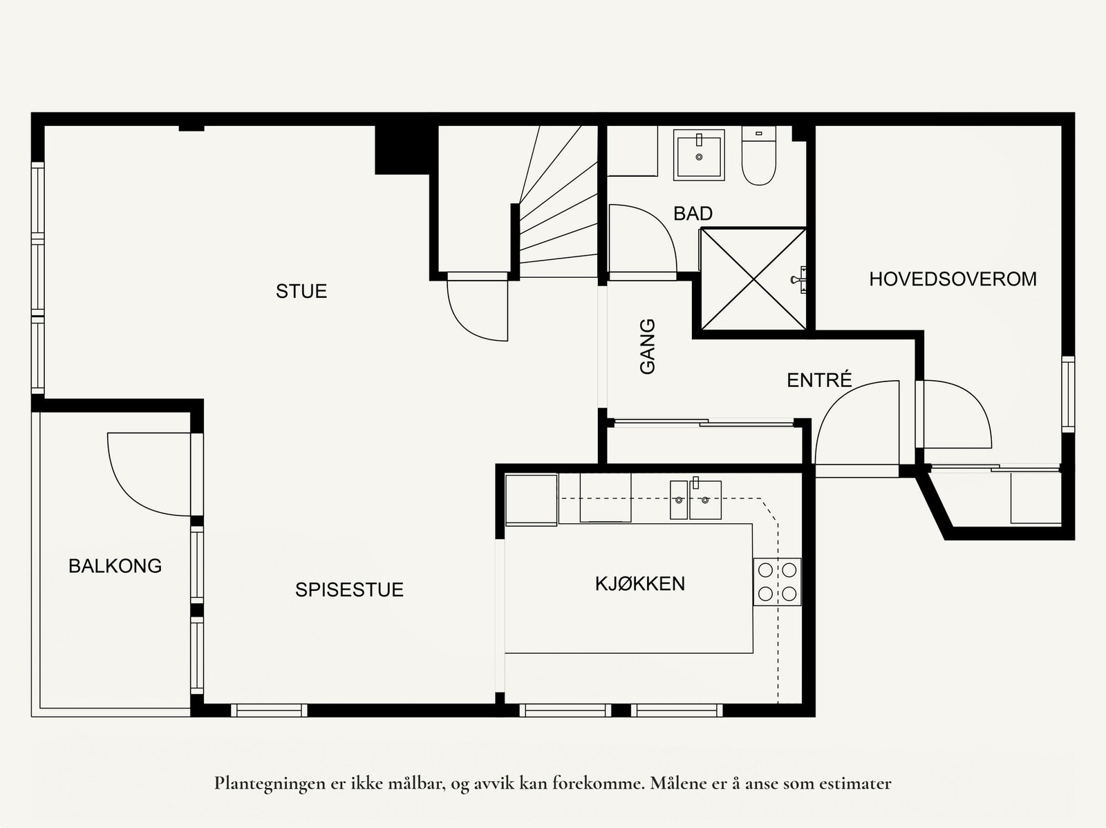 Plantegning hovedetasje. Galleribilde