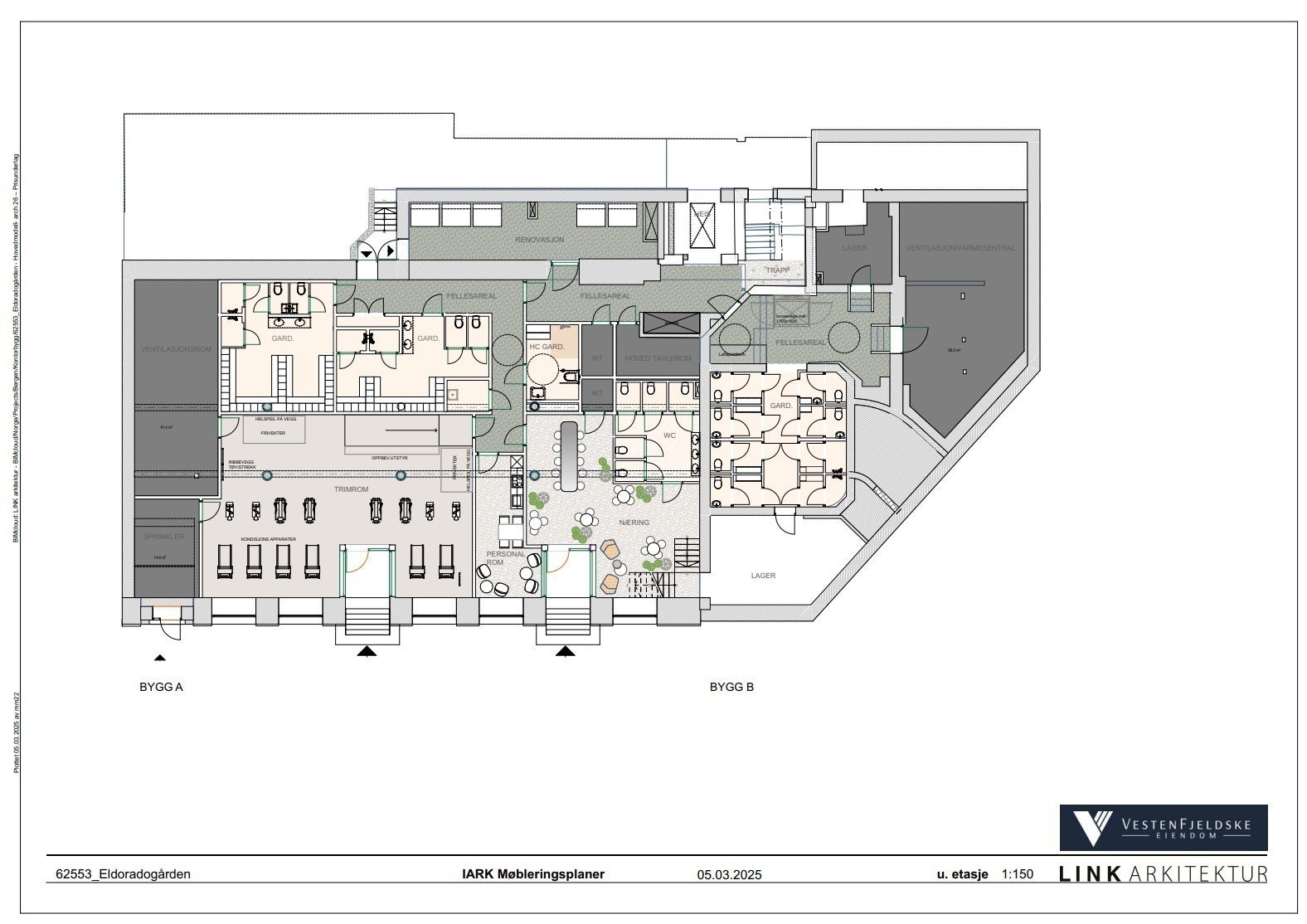 Garderober, treningsrom og restaurant Galleribilde
