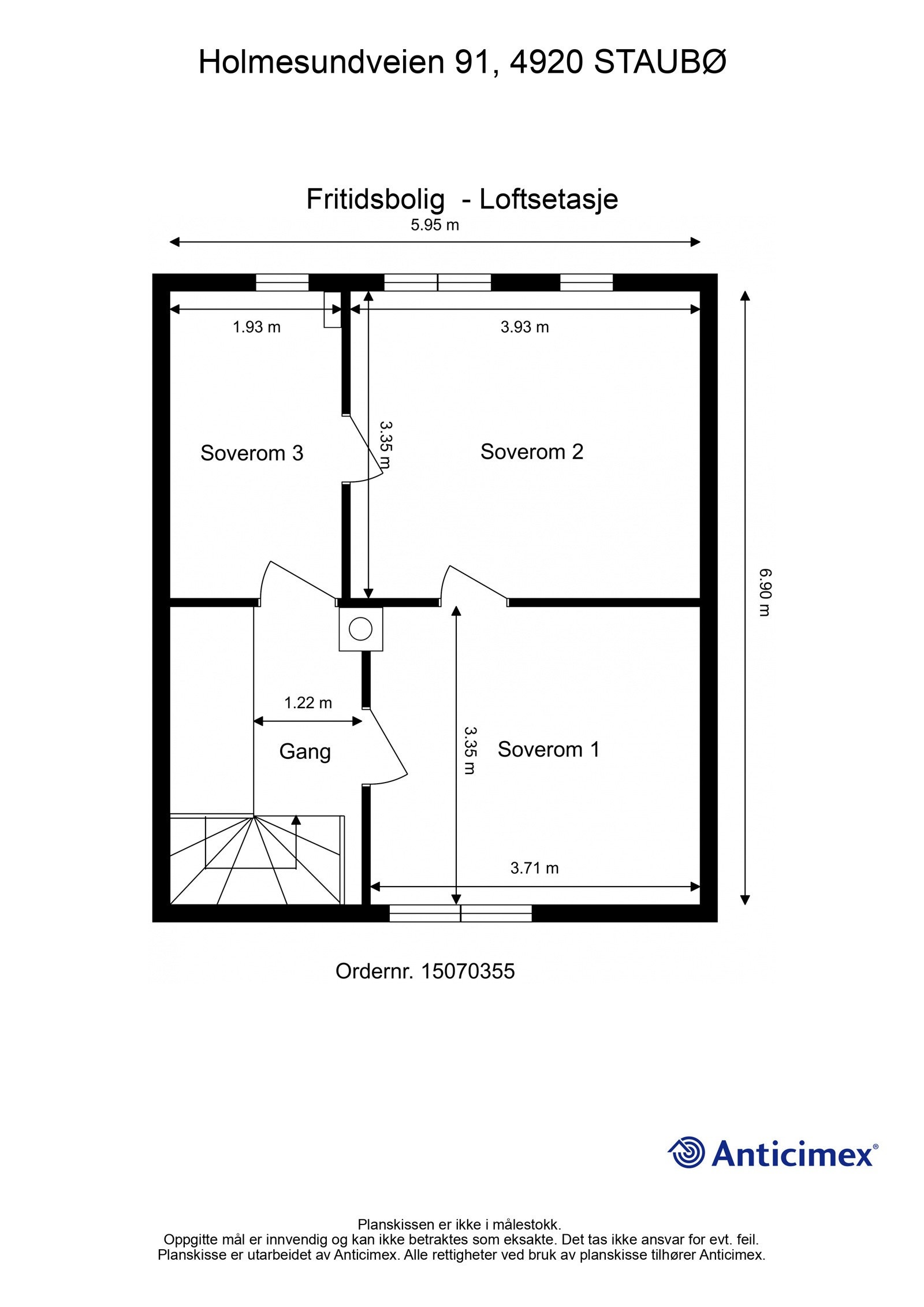 Plantegning - Fritidsbolig - Loftsetasje Galleribilde