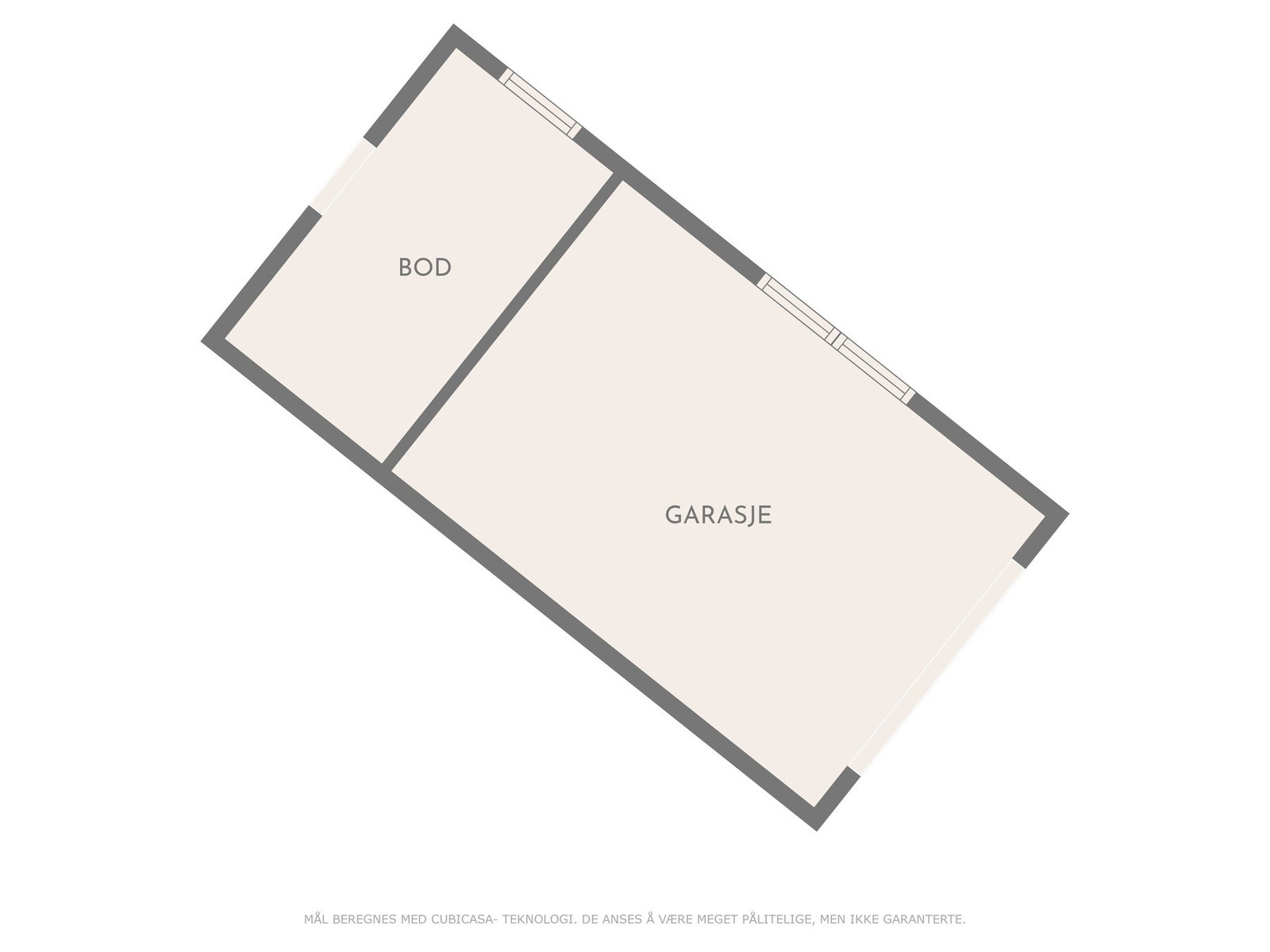 Plantegning, garasje med bod. Galleribilde