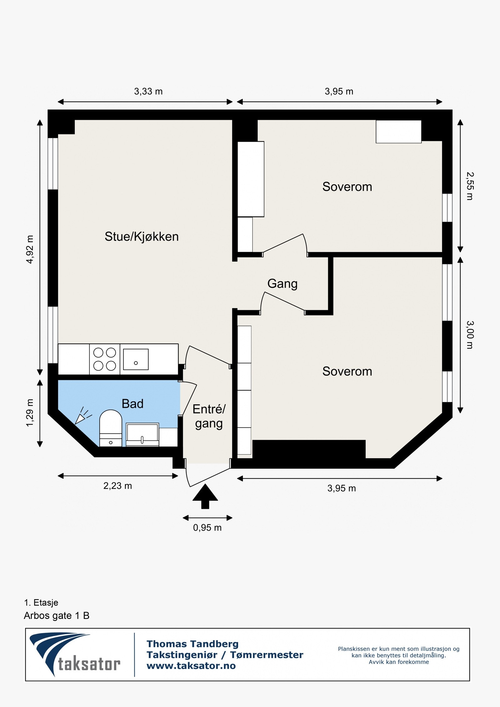 Målsatt planskisse. Galleribilde