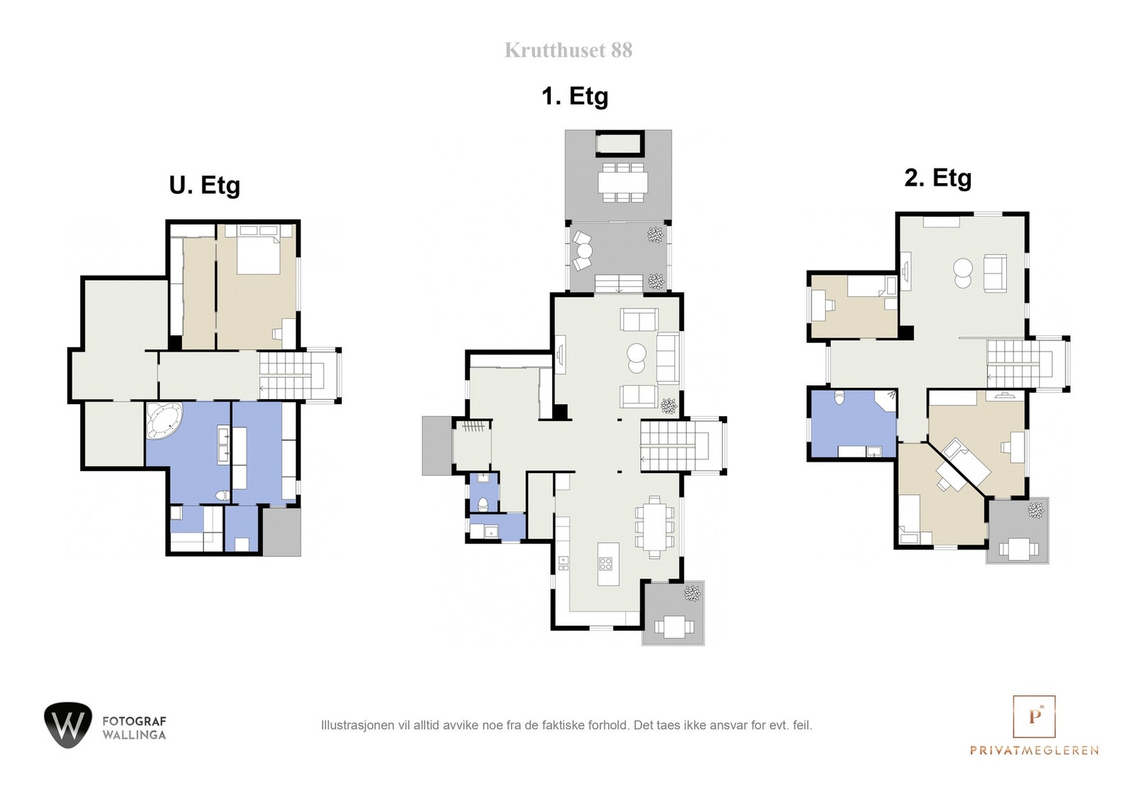 Plantegning alle etasjer. Galleribilde