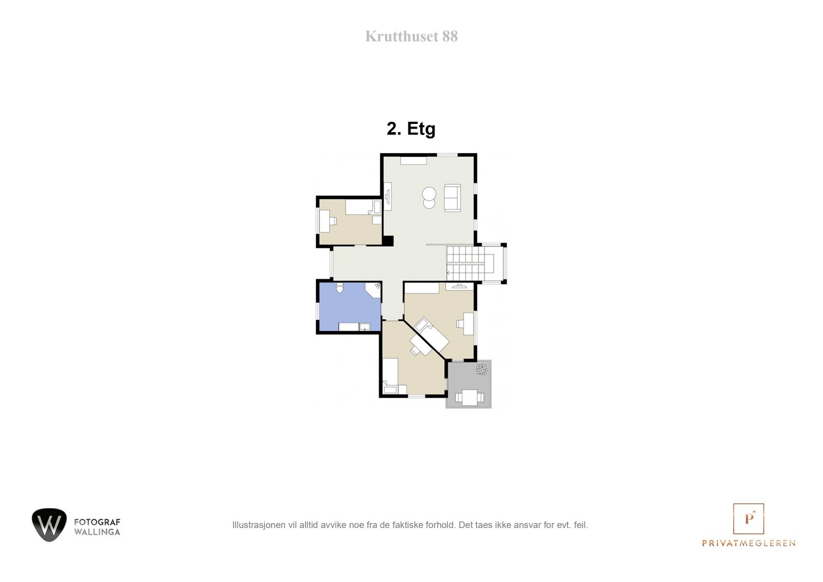 Plantegning andre etasje. Galleribilde