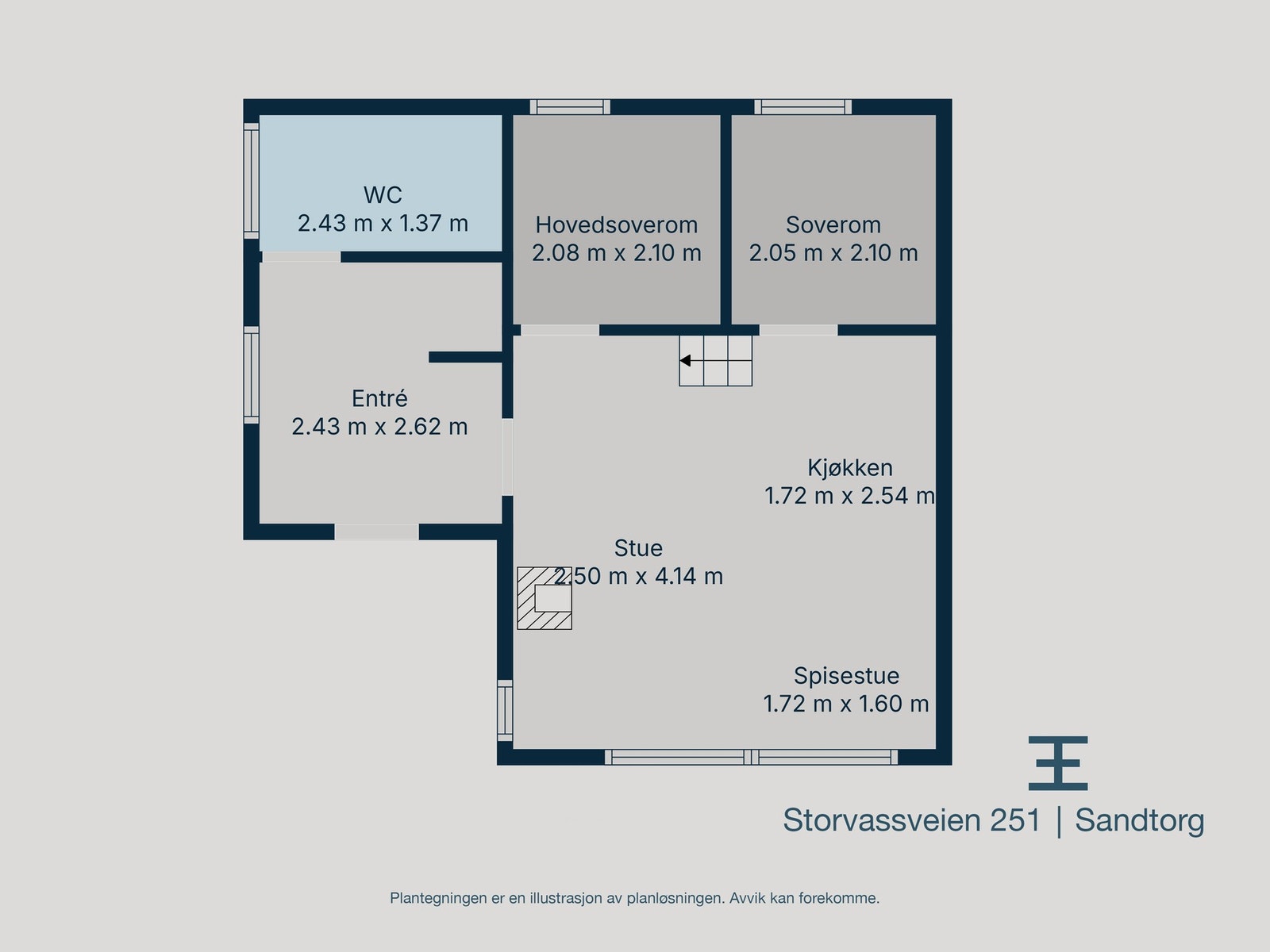 Plantegning 1. etasje Galleribilde