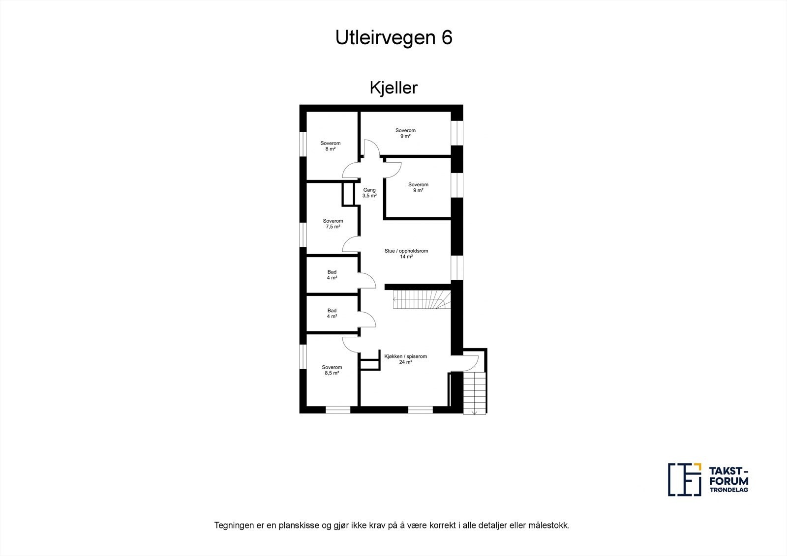 Planskisse kjeller. Galleribilde